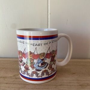 Heart String Design Mug with Red and Blue Accents